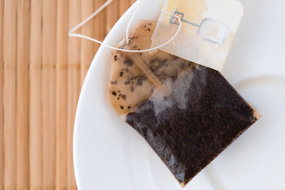 Bolsa de té usada